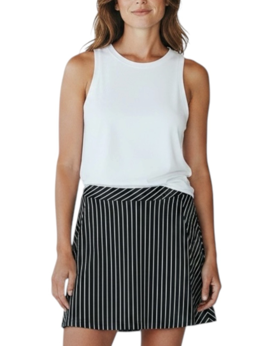 LADY HAGEN Black/White Striped Golf Skort Size XL -- Golf/Tennis/Pickleball